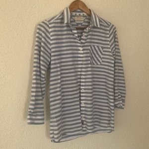 Barbour blue and white stripe button down